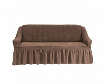 Чехол стрейч на 3-х местный с оборкой диван Цвет Серо-коричневый арт. 246/110.202