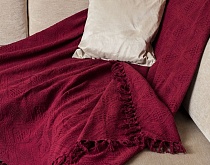 Плед-покрывало "Бордо" хлопок 100% цвет Бордовый размер 160*220 арт. 1.103.3